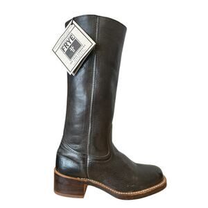 Vintage Frye Campus Gray Leather Square Toe Mid Calf Boots Size 7